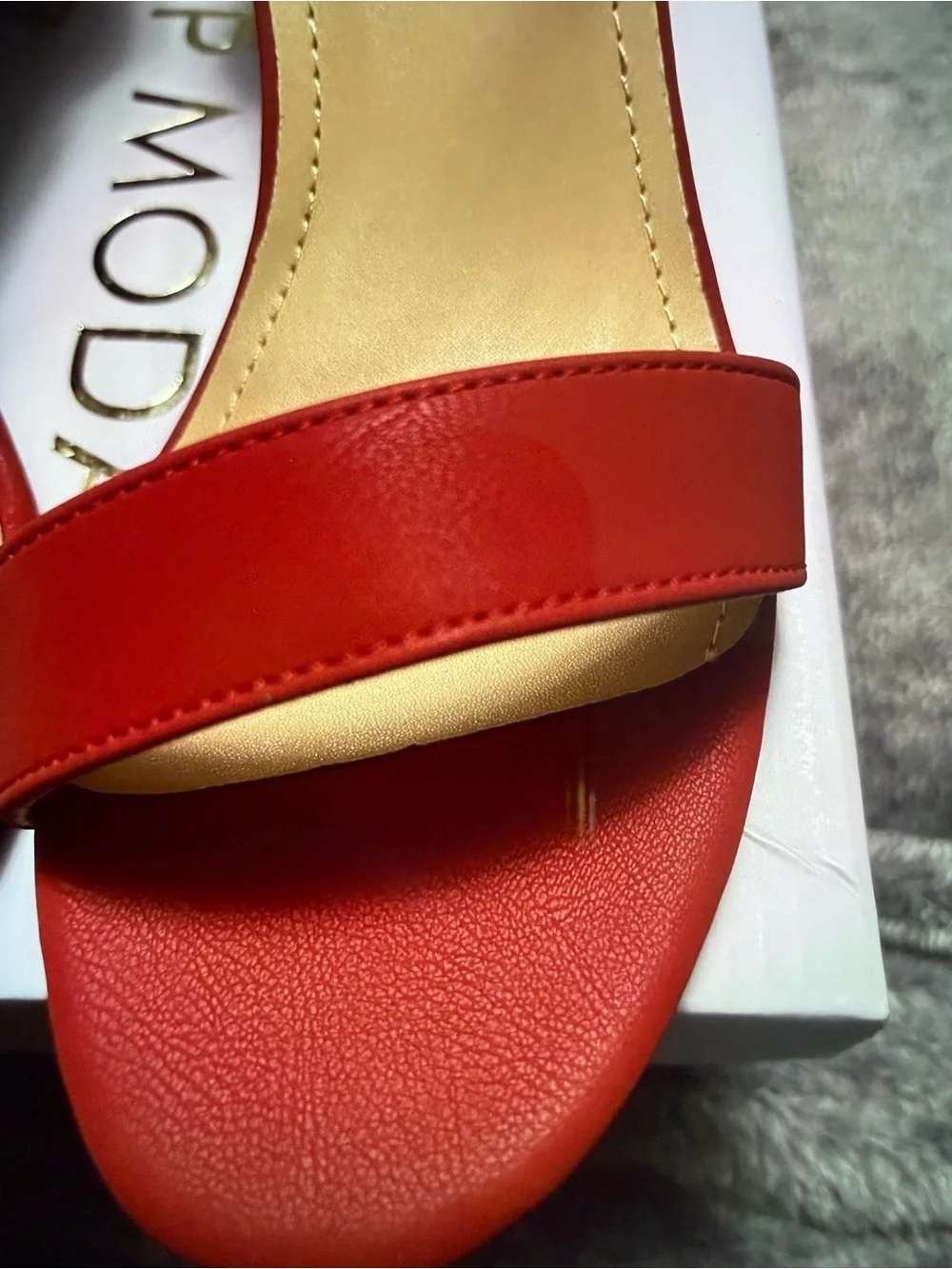 TOP Moda Red Open-Toe Ankle-Strap Platform Sandals